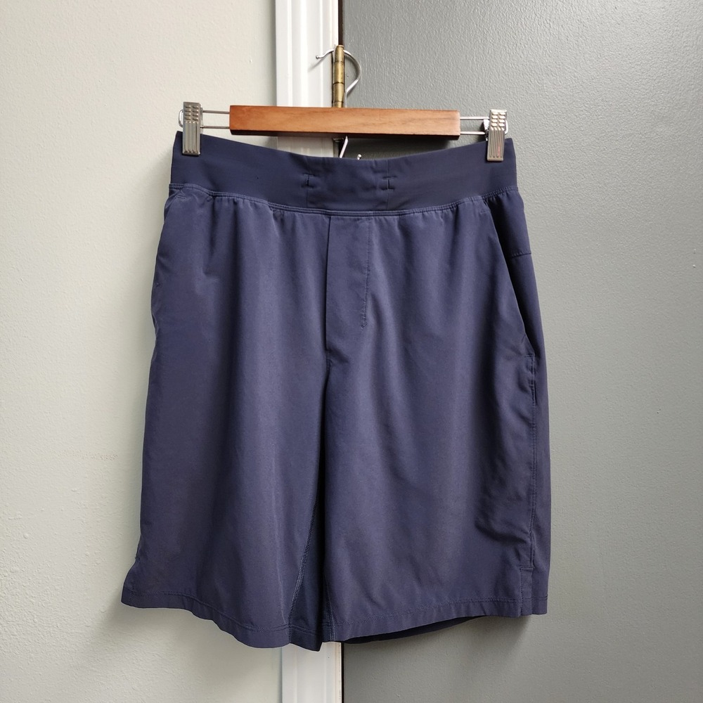 Lululemon Men's Small THE Shorts Navy Blue 9" Unlined Gym Train Running LM7AJBS